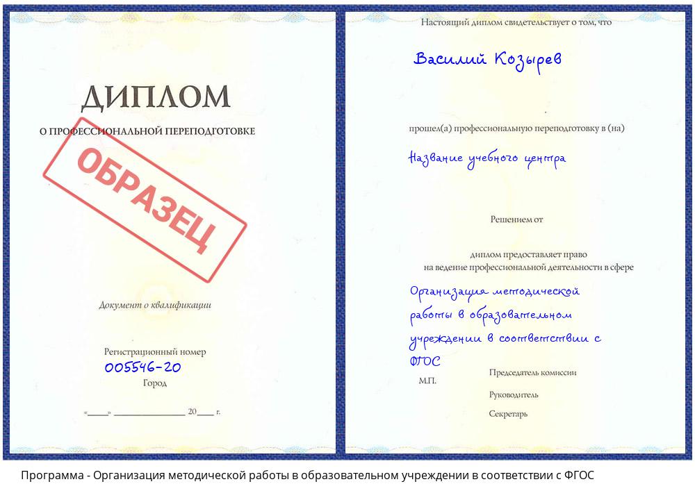 Организация методической работы в образовательном учреждении в соответствии с ФГОС Барнаул